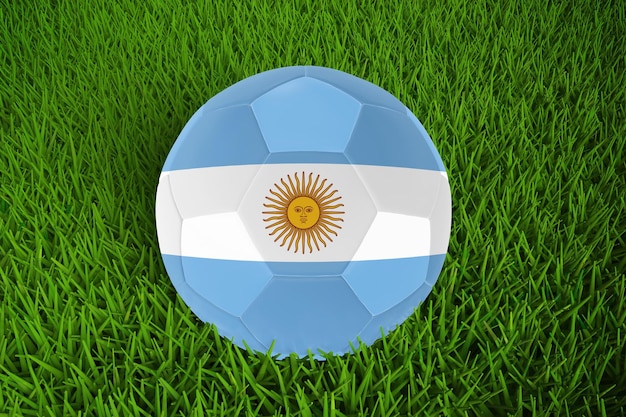 Free PSD world cup football with argentina flag
