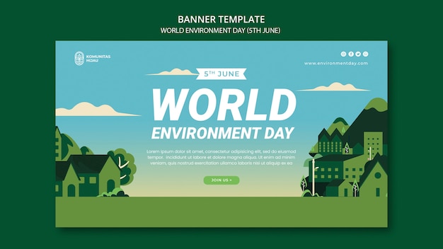 Free PSD world environment day celebration banner template