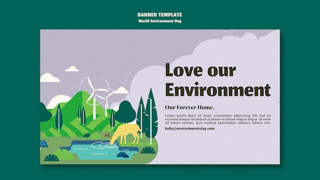 Free PSD world environment day horizontal banner template