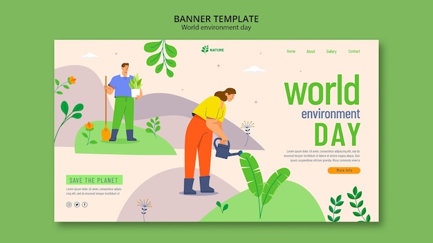 Free PSD world environment day landing page