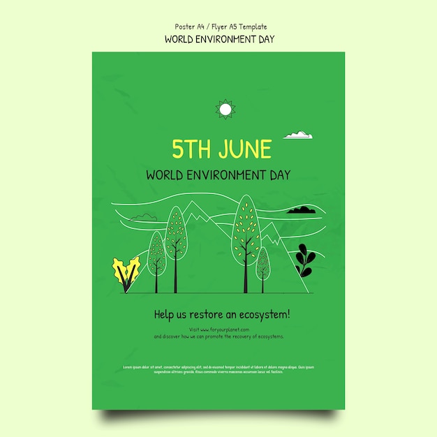 Free PSD world environment day poster template