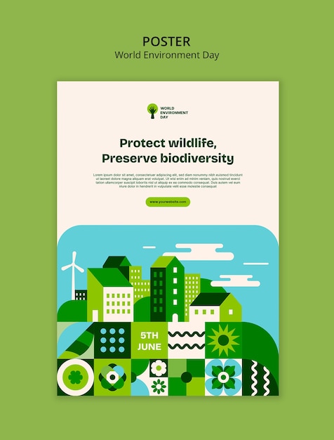 Free PSD world environment day template design