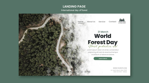 World forest day landing page template