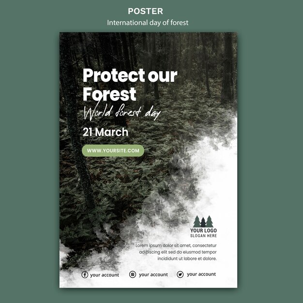 World forest day poster template