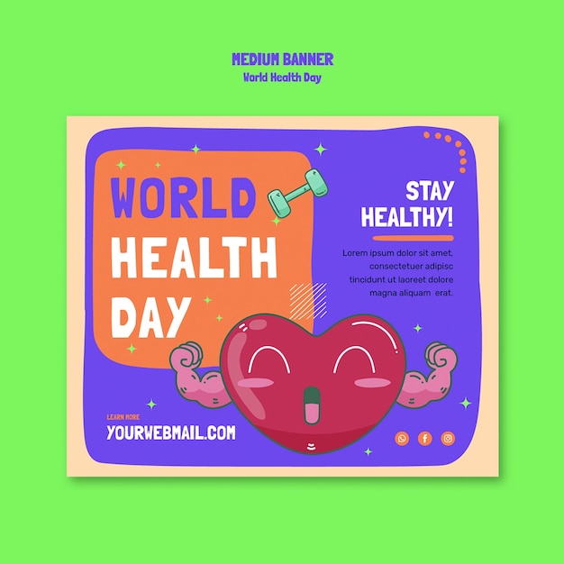 World health day celebration banner template