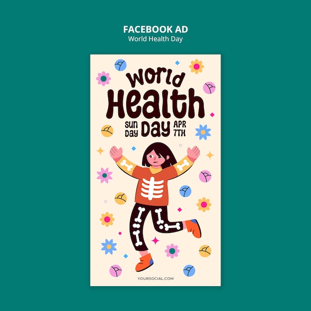 Free PSD world health day celebration facebook template