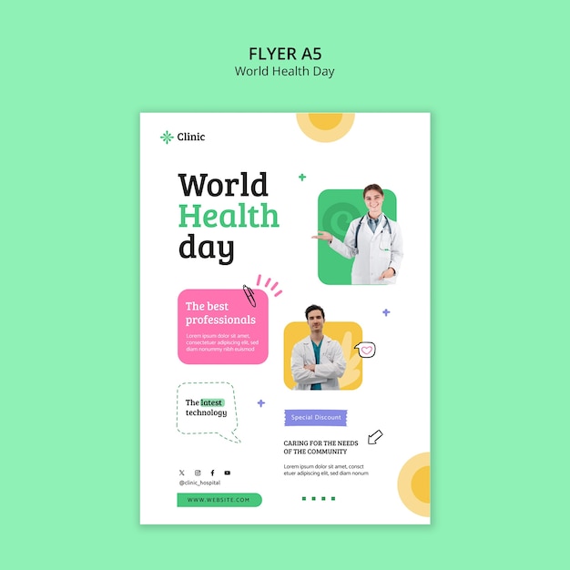 Free PSD world health day celebration poster template