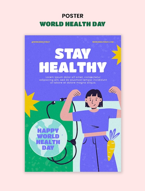 Free PSD world health day celebration poster