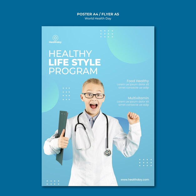 World health day flyer template