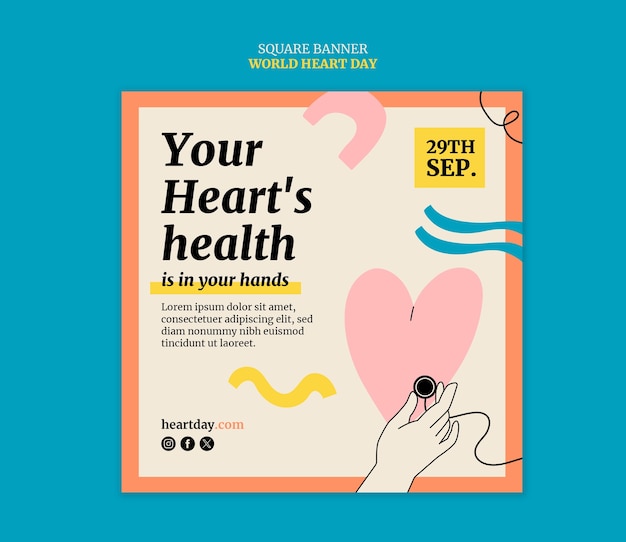 Free PSD world heart day template design