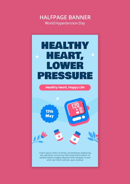 Free PSD world hypertension day template design