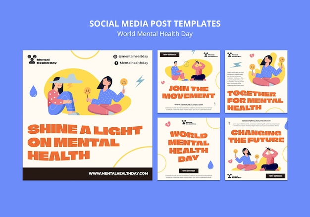 Free PSD world mental health day instagram posts