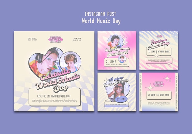 Free PSD world music day instagram posts