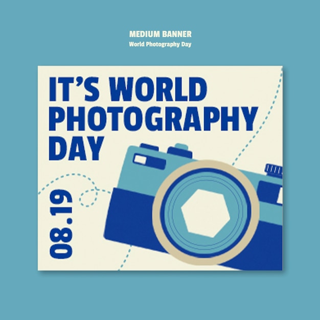 Free PSD world photography day celebration template