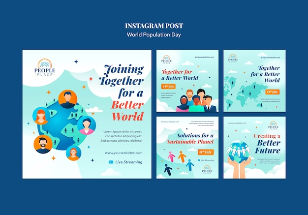 Free PSD world population day instagram posts