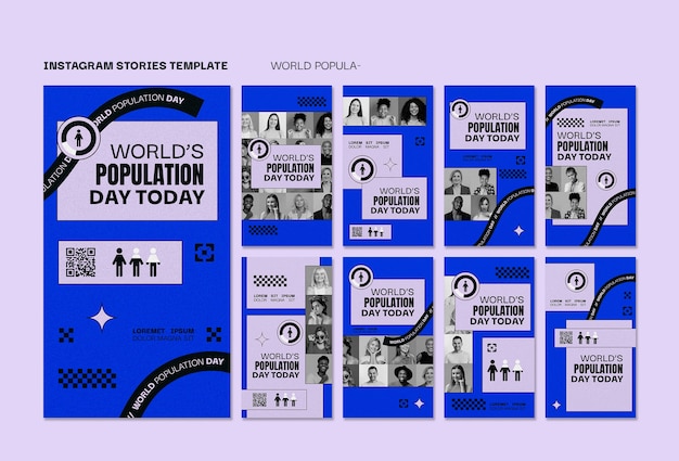 Free PSD world population day instagram stories