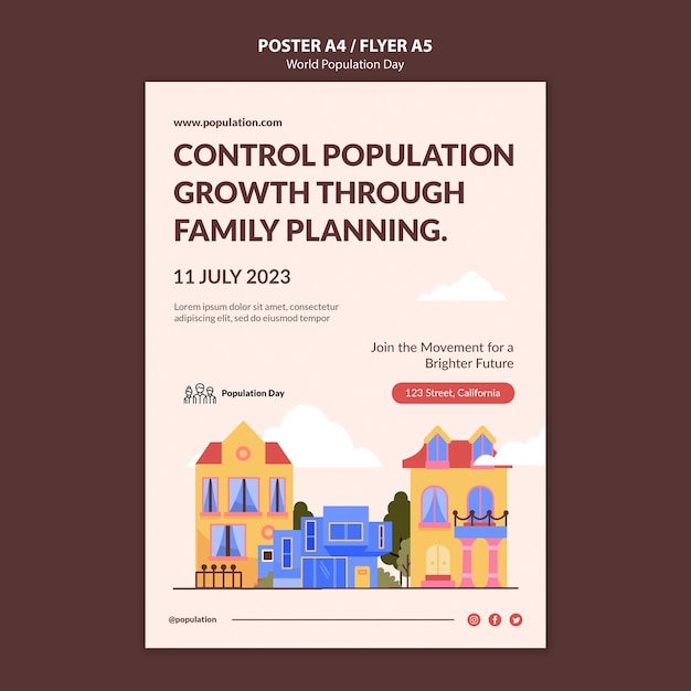 Free PSD world population day template