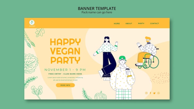 Free PSD world vegan day landing page template