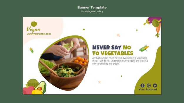 World vegetarian day banner template