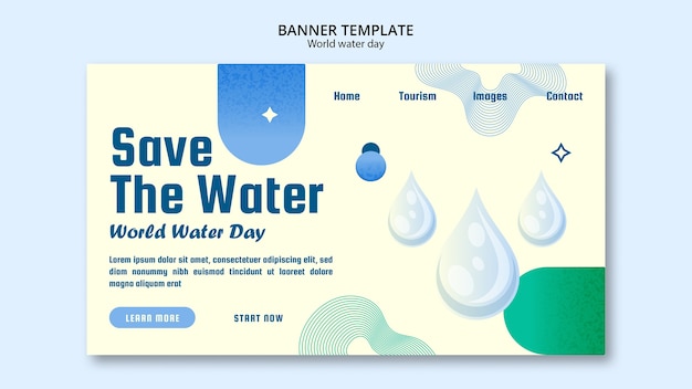 Free PSD world water day landing page template