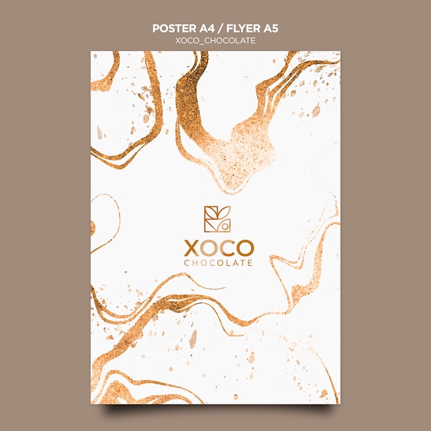 Free PSD xoco chocolate poster template