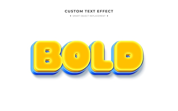 Free PSD yellow and blue 3d text style effect