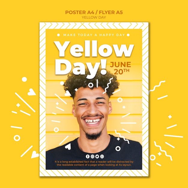 Yellow day flyer template