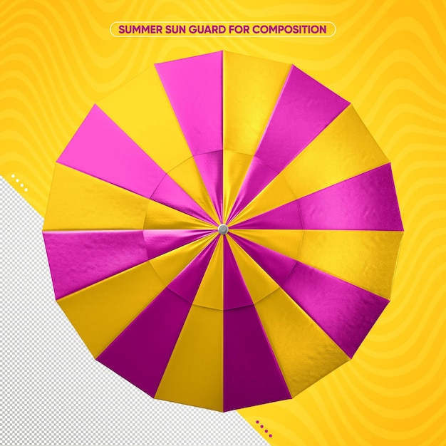 Free PSD yellow and pink sunshade top view for summer