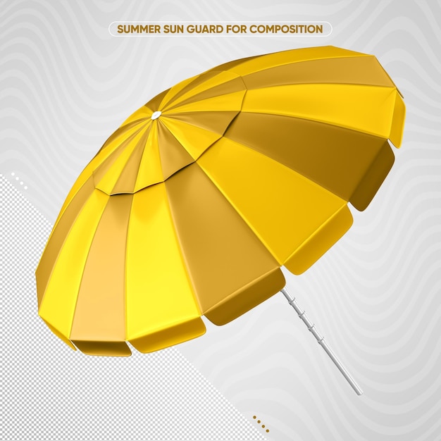 Free PSD yellow realistic umbrella