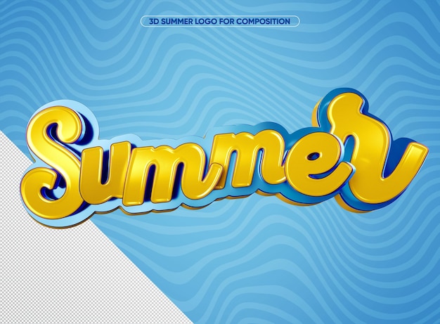 Free PSD yellow summer logo for sales