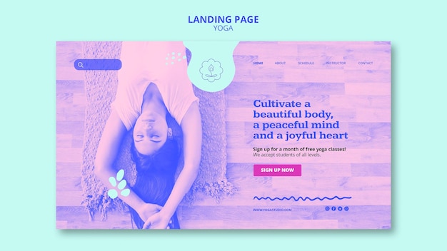 Modello di pagina di destinazione dell'annuncio di yoga