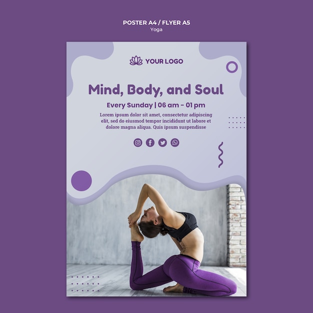 Free PSD yoga concept poster design