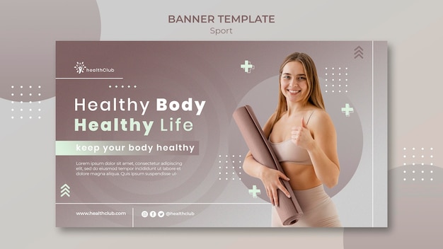 Free PSD yoga exercises banner template