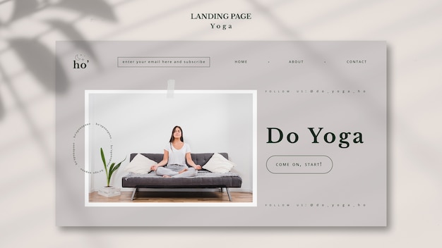 Free PSD yoga landing page template concept