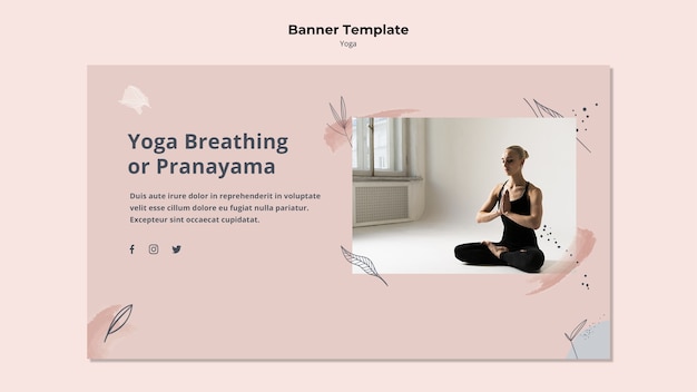 Free PSD yoga posture banner template