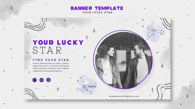 Free PSD your lucky star banner template