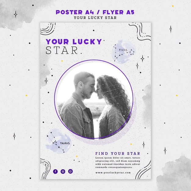 Free PSD your lucky star poster template