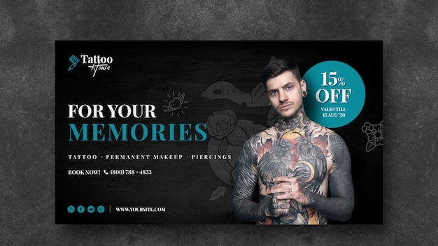 Free PSD for your memories tattoo banner