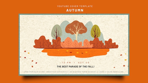 Free PSD youtube cover template for autumn celebration