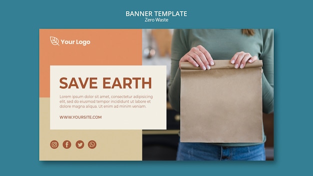 Free PSD zero waste horizontal banner template