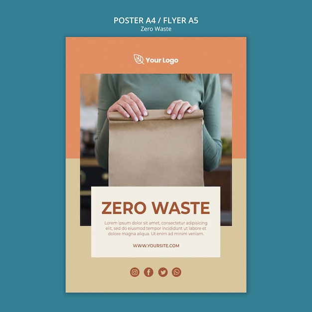 Zero waste poster template