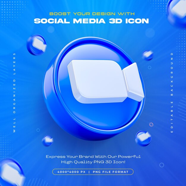 Zoom Logo Icon Isolated 3d Render Illustration