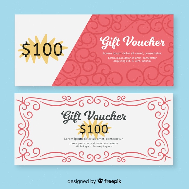 Free Vector 100$ gift voucher