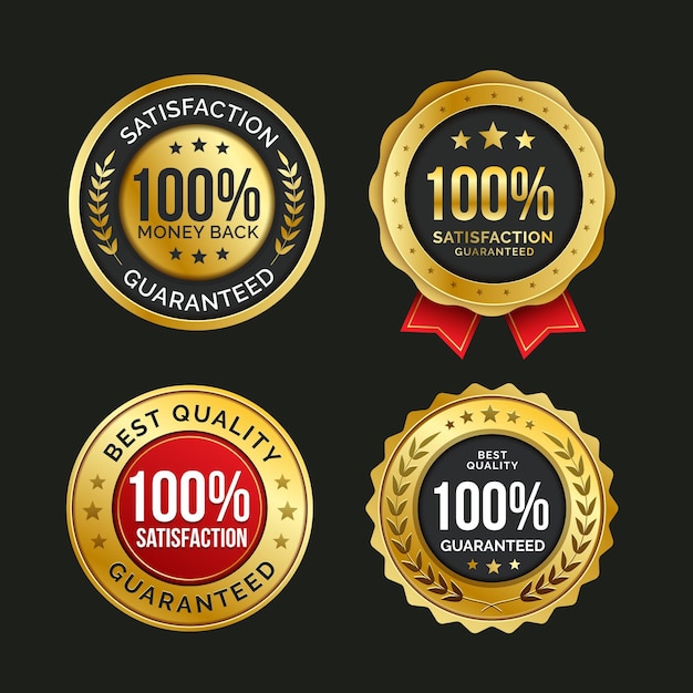 Free Vector 100% satisfaction guaranteed badge collection