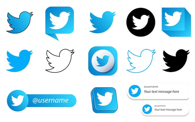 Free Vector 14 twitter tweet social media icon pack