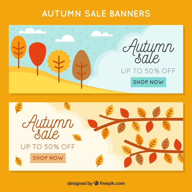 2 cute promotional banners for autumn