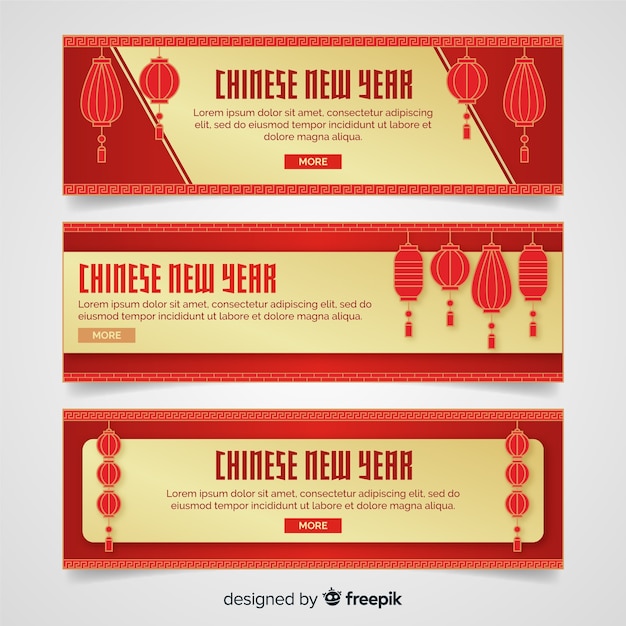 Free Vector 2019 chinese new year online banners