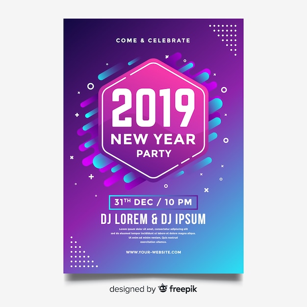 Free vector 2019 new year party banner