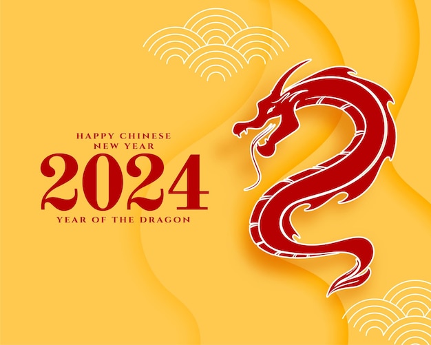 2024 chinese new year wishes background with zodiac dragon