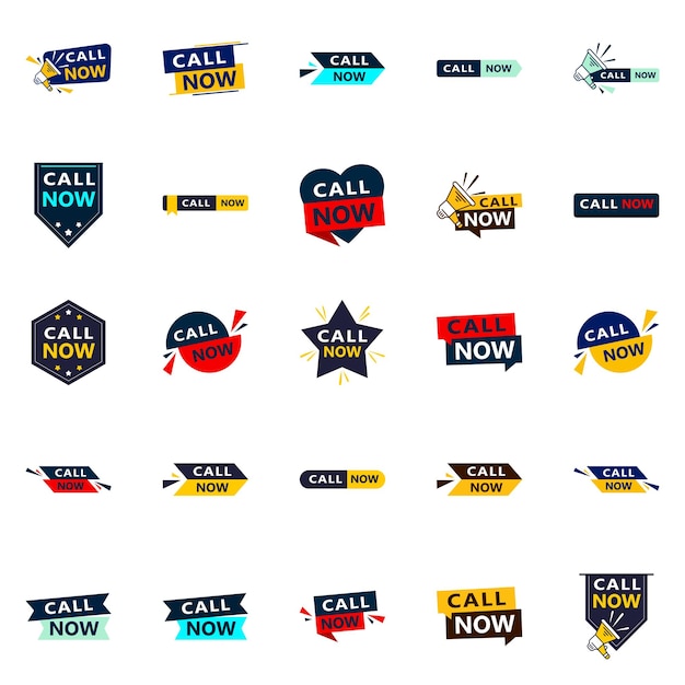 Free Vector 25 professional typographic designs for encouraging calls call now